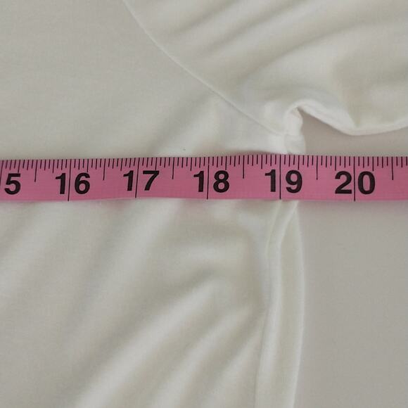 Adrianna Papell Top Women's Size XL White Knit 3/4 Sleeve Sharkbite Hem pullover - Picture 7 of 13